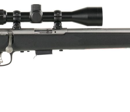 Savage Arms 95200 93 FVSS XP Full Size 22 WMR 5+1 21" Matte Stainless Heavy Barrel, Matte Drilled & Tapped Stainless Steel Receiver, Matte Black Fixed Synthetic Stock, 3-9x40mm Duplex, Right Hand
