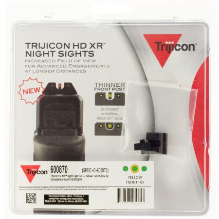 Trijicon 600870 HD XR Night Sights  Green/Tritium Yellow Outline Front Sight-Green Tritium Black Outline Rear Sight Springfield Armory XD/XD-M/XD Mod.2
