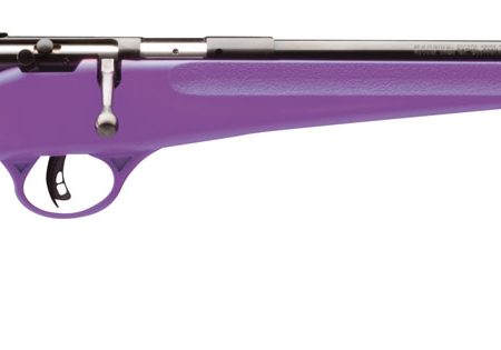 Savage Arms 13783 Rascal  Youth 22 LR 1rd 16.13" Matte Black Sporter Barrel, Matte Black Carbon Steel Receiver, Purple Fixed Synthetic Stock, Right Hand