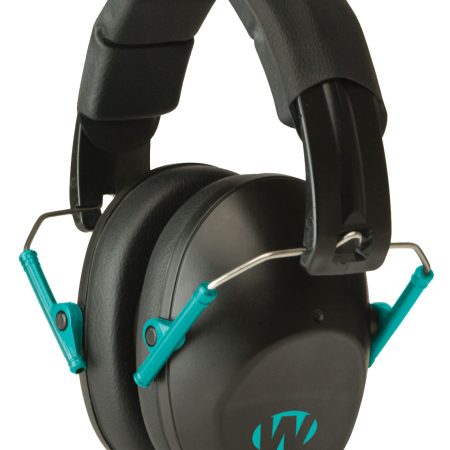 Walker's GWPFPM1BKTL Pro Low Profile Passive Muff 22 dB Over the Head Black/Teal Accent Polymer