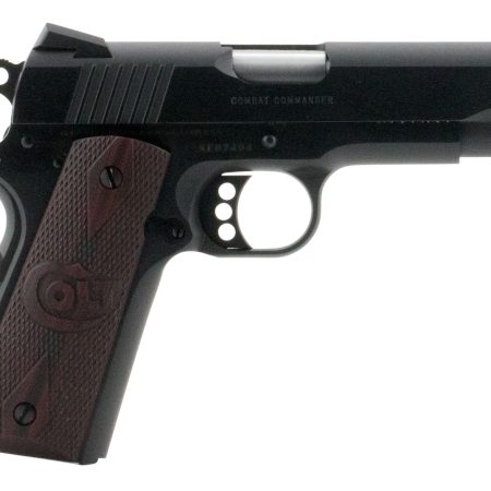 Colt Mfg O4940XE Commander Combat 45 ACP 8+1 4.25" Black Steel Barrel, Blued Serrated Slide & Carbon Steel Frame w/Beavertail, Black Cherry Checkered G10 Grips, Ambidextrous
