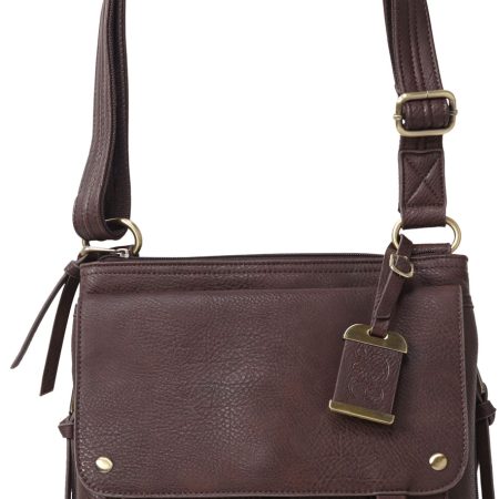 Bulldog BDP035 Cross Body Purse w/Holster Brown Leather Most Sm Pistols & Revolvers Ambidextrous Hand