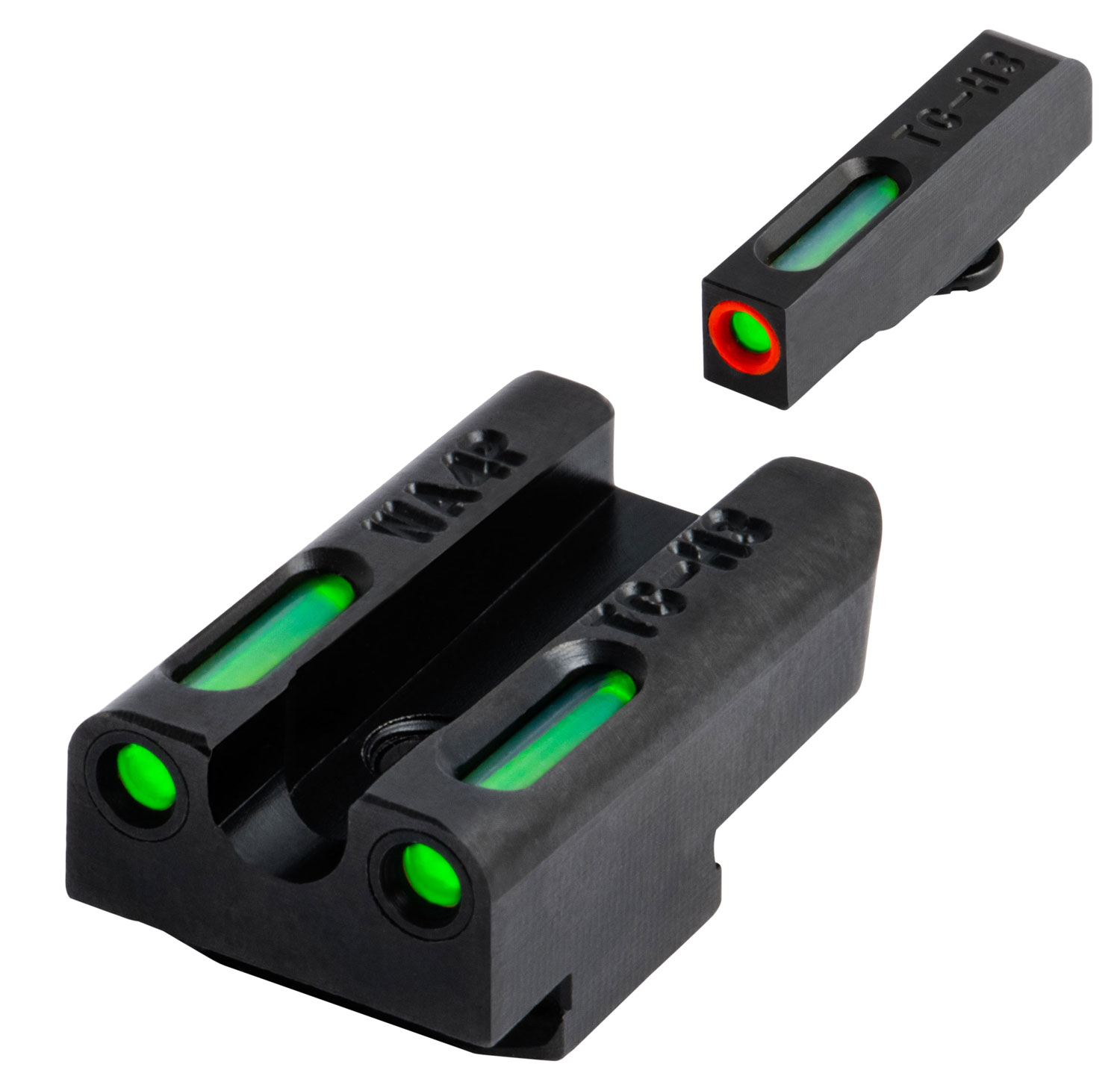 TruGlo TG13WA4PC TFX Pro Black | Green Tritium & Fiber Optic Orange Outline Front Sight Green Tritium & Fiber Optic Rear Sight