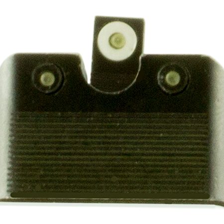 TruGlo TG231G2MW Tritium Pro  High, White Outline Tritium Front/ Green Tritium Rear/Black Nitride Fortress Frame, Compatible w/Glock MOS, Front Post/Rear Dovetail Mount