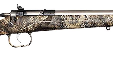 Crickett KSA2166 Youth  22 LR 1rd 16.12" Stainless Steel Barrel, Fixed Front/Adjustable Rear Peep Sights, Mossy Oak Break-Up Synthetic Stock w/11.5" LOP, Rebounding Firing Pin Safety
