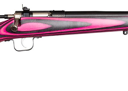 Crickett KSA2225 Youth  22 LR 1rd 16.12" Blued Barrel & Receiver, Fixed Front/Adjustable Rear Peep Sights, Pink/Black Laminate Stock w/11.5" LOP, Rebounding Firing Pin Safety