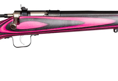 Crickett KSA2226 Youth  22 LR 1rd 16.12" Stainless Steel Barrel, Fixed Front/Adjustable Rear Peep Sights, Pink/Black Laminate Stock w/11.5" LOP, Rebounding Firing Pin Safety