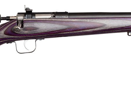 Crickett KSA2227 Youth  22 LR 1rd 16.12" Blued Barrel & Receiver, Fixed Front/Adjustable Rear Sights, Purple Laminate Stock w/11.5" LOP, Rebounding Firing Pin Safety