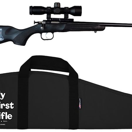 Crickett KSA2240BSC Youth Package 22 LR Caliber with 1rd Capacity, 16.12" Barrel, Blued Metal Finish & Black Synthetic Stock Right Hand (Youth) Includes Scope & Case