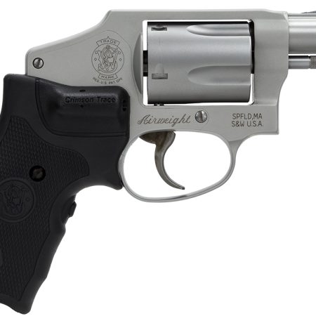 Smith & Wesson 163811 Model 642 Airweight 38 Special + P 5 Shot 1.88" Stainless Steel Barrel/Cylinder, Matte Silver Aluminum Alloy J-Frame, Includes Crimson Trace LG-305 Lasergrip