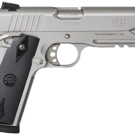 Taurus 1191109SS1 1911  45 ACP 8+1 5" Barrel, Overall Matte Stainless Steel Finish, Picatinny Rail/Beavertail Frame, Serrated Slide & Checkered Polymer Grip Includes 2 Mags