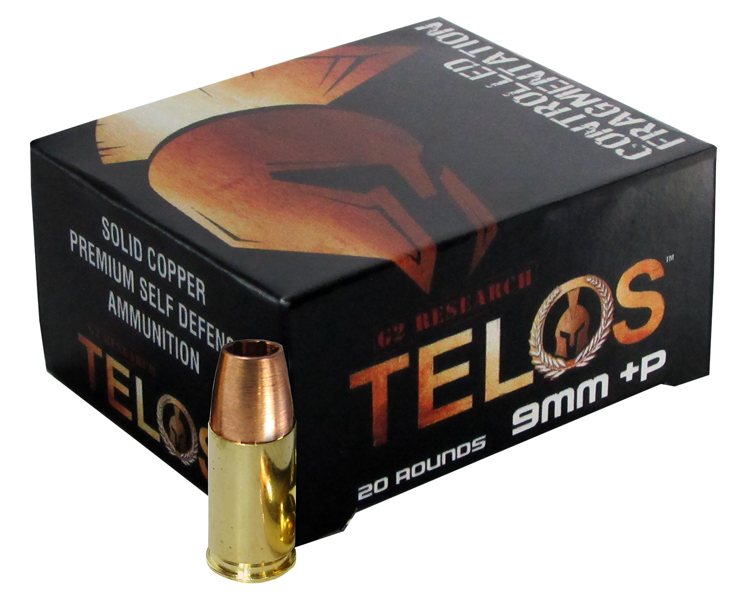 G2 Research G00619 Telos 9mmLuger+P 92gr Fracturing Copper Hollow Point 20 Per Box/25 Case