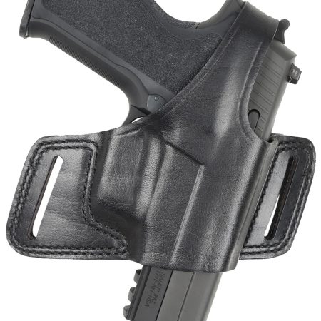 Bianchi 15718 Black Widow  OWB Size 14 Black Leather Belt Slide Fits Glock 17 Fits Glock 19 Fits Glock 22 Right Hand