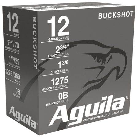 Aguila 1C1200BA Buckshot High Velocity 12Gauge 2.75" 1 3/8oz 0Buck Shot 25 Per Box/10 Case