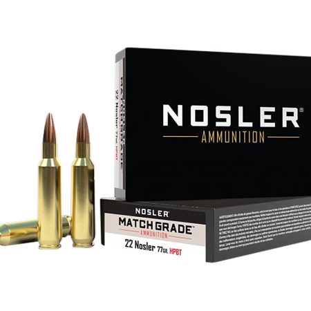 Nosler 60016 Match Grade  22Nosler 77gr Custom Competition Hollow Point Boat Tail 20 Per Box/10 Case