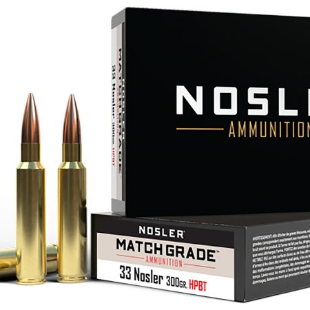 Nosler 60031 Match Grade  33Nosler 300gr Custom Competition Hollow Point Boat Tail 20 Per Box/10 Case