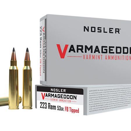 Nosler 65139 Varmageddon  223Rem 53gr Flat Base Tipped 20 Per Box/20 Case