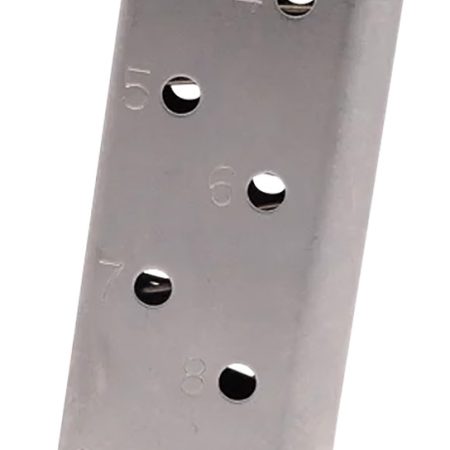 CMC Products 15150 Power Mag  10rd 45 ACP Fits 1911 Government Stainless Steel w/ Black Base Pad