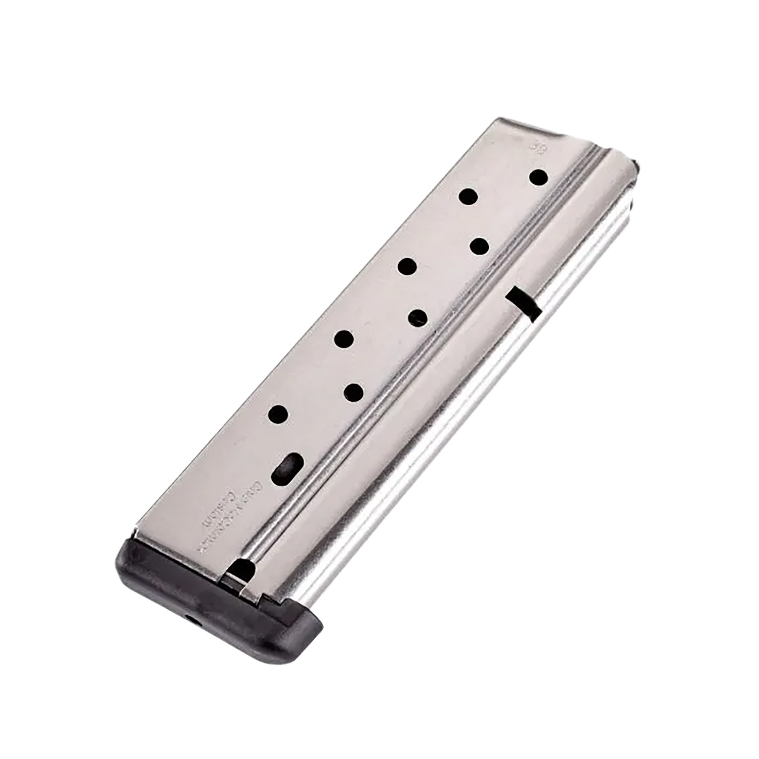 CMC Products 13111 Power Mag 10rd 38 Super Fits 1911 Government Stainless Steel w/ Black Base Pad