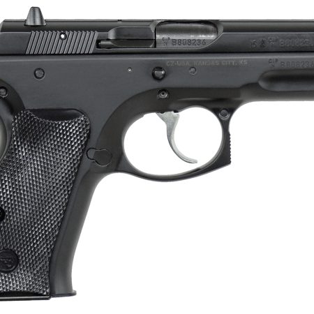 CZ-USA 01190 CZ 75 Compact 9mm Luger 10+1 3.75" Black Steel Barrel & Serrated Slide, Black Polycoat Steel Frame w/Beavertail, Black Plastic Grip, Right Hand