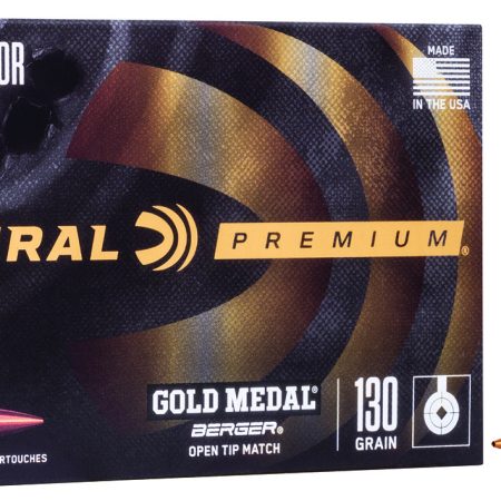 Federal GM65CRDBH130 Premium Gold Medal 6.5Creedmoor 130gr Berger Hybrid Open Tip Match 20 Per Box/10 Case