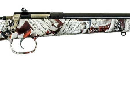 Crickett KSA2168 Youth  22 LR 1rd 16.12" Blued Barrel & Receiver, Fixed Front/Adjustable Rear Peep Sight, American Flag/Amendment Synthetic Stock w/11.5" LOP, Rebounding Firing Pin Safety