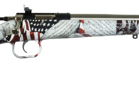 Crickett KSA3168 Youth  22 LR 1rd 16.12" Stainless Steel Barrel, Fixed Front/Adjustable Rear Peep Sights, American Flag/Amendment Synthetic Stock w/11.5" LOP, Rebounding Firing Pin Safety