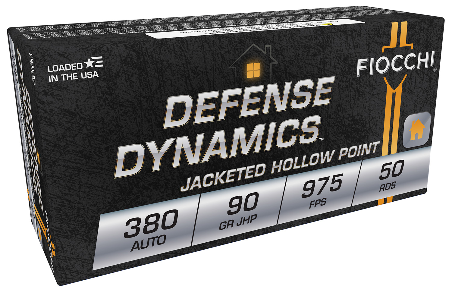 Fiocchi 380APHP Defense Dynamics 380ACP 90gr Jacketed Hollow Point 50 Per Box/20 Case