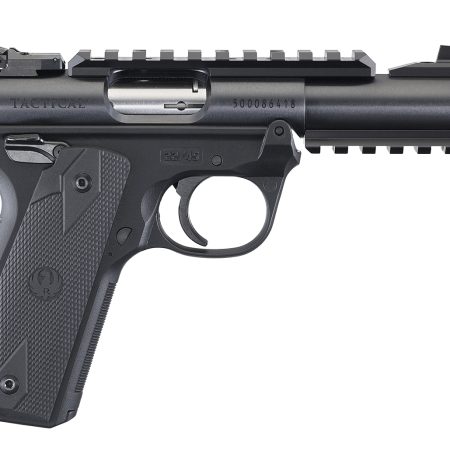 Ruger 40149 Mark IV 22/45 Tactical 22 LR 10+1 4.40" Steel/Threaded Barrel, Blued Slide, Black Checkered 1911-Style Panel Grip, Features Top & Bottom Picatinny Rails