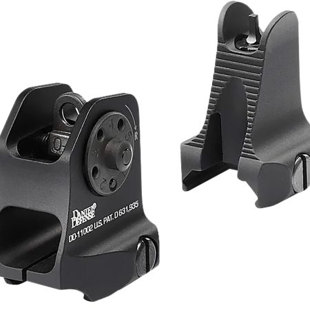 Daniel Defense 1908809116 AR-15 Iron Sight Set  Black Hardcoat Anodized Fixed Front & Rear Sight