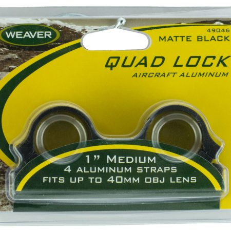 Weaver Mounts 49046 Quad Lock Detachable Rings  Matte Black 1" Medium