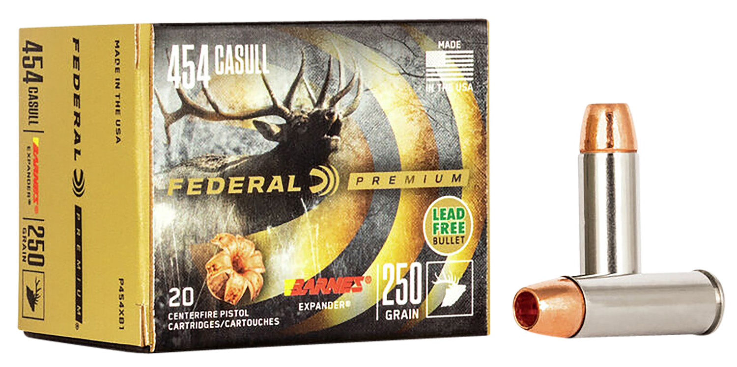 Federal P454XB1 Premium 454Casull 250gr Barnes Expander BRX 20 Per Box/10 Case
