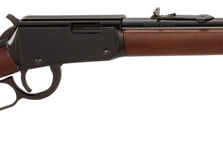 Henry H001Y Lever  Youth 22 Long/22 LR/22 Short 12 LR/16 Short, 16.13" Blued Round Barrel, Black Steel Receiver, American Walnut Fixed Stock,  Right Hand