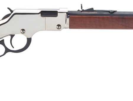 Henry H004SM Golden Boy Silver 22 WMR Caliber with 12+1 Capacity, 20" Blued Barrel, Nickel-Plated Metal Finish & American Walnut Stock Right Hand (Full Size)