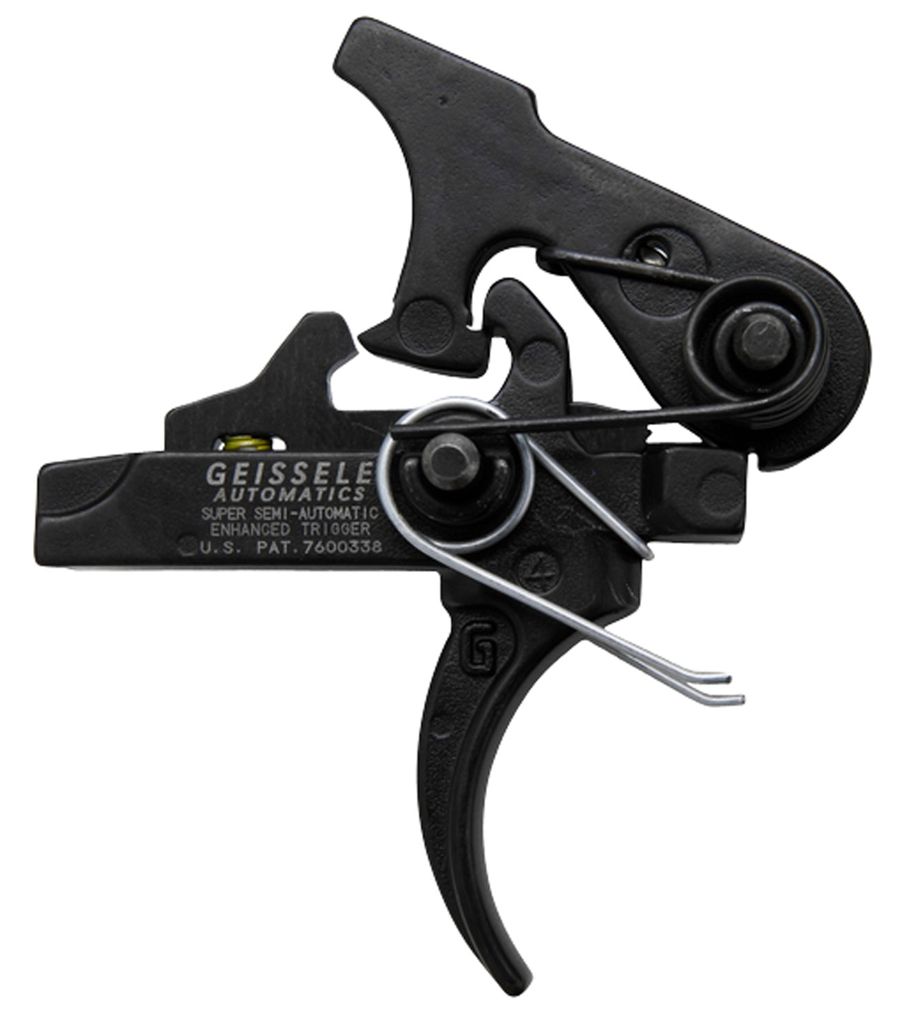 Geissele Automatics 05160 SSA-E Two-Stage Curved Trigger with 2.90-3.80 lbs Draw Weight & Black Oxide Finish for AR-Platform