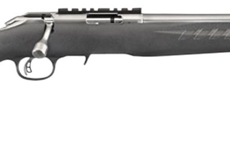 Ruger 8352 American Rimfire  Full Size 22 WMR 9+1 18" Matte Stainless Threaded Barrel, Satin Stainless Scope Rail Receiver, Black Synthetic Adjustable Stock, Right Hand