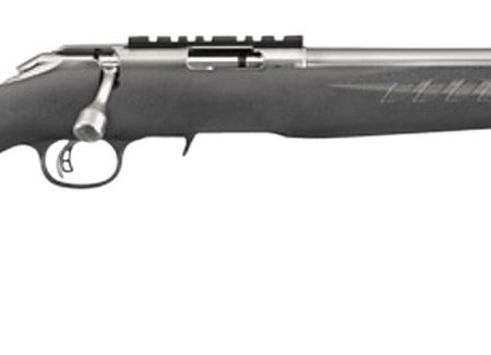 Ruger 8353 American Rimfire  Full Size 17 HMR 9+1 18" Satin Stainless Threaded Barrel, Satin Stainless Scope Rail Receiver,  Black Synthetic Adjustable Stock, Right Hand