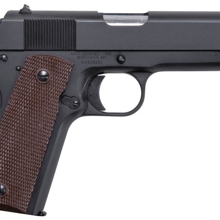 Auto-Ordnance 1911BKOC 1911 A1 Commander 45 ACP 7+1 4.25" Matte Black Serrated  Carbon Steel Slide Matte Black Matte Black Carbon Steel Brown Checkered Polymer Grips Right Hand