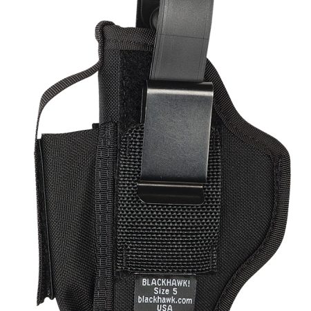 Blackhawk 40AM05BK Multi-Use  IWB/OWB Size 05 Black Cordura Nylon Belt Clip Fits Large Semi-Auto Fits 3.75-4.50" Barrel Ambidextrous