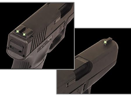 TruGlo TG231G2 Tritium  Green Tritium Front & Rear/Black Nitride Fortress Frame, Compatible w/Most Glock Except MOS 45 ACP/10mm Auto, Front Post/Rear Dovetail Mount