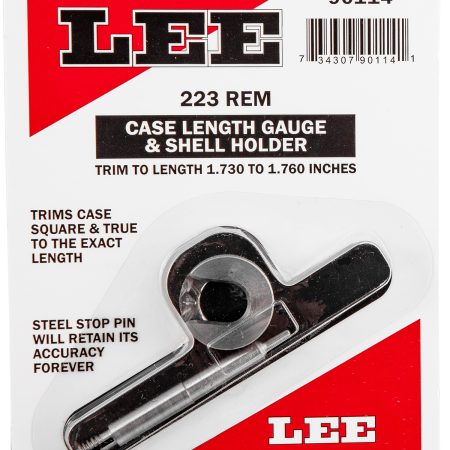 Lee Precision 90114 Case Length Gauge  223 Rem Steel Works With Cutter/Lock Stud Includes Shell Holder