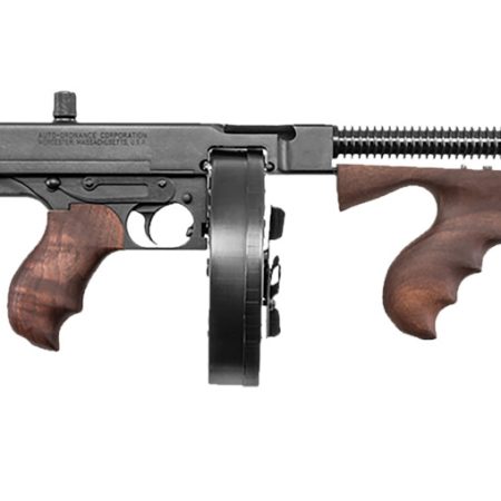Thompson T1D 1927A-1 Deluxe 45 ACP Caliber with 16.50" Barrel, 10+1 Capacity (Drum), Blued Metal Finish, American Walnut Stock Wood Grip Right Hand