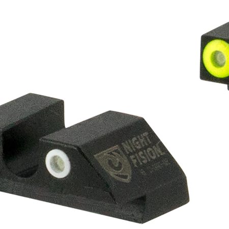 Night Fision GLK003007YGW Tritium Night Sights For Glock  Green Tritium Yellow Outline Front Sight- Green Tritium White Outline Rear Sight Glock 42/43/43X