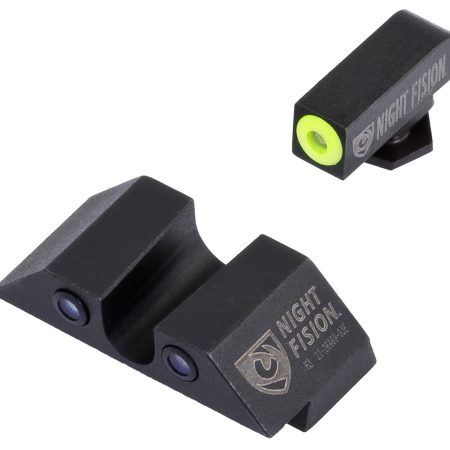 Night Fision GLK003007YGZ Tritium Night Sights For Glock  Green Tritium Yellow Outline Front Sight- Green Tritium Black Outline Rear Sight Glock 42/43/43X