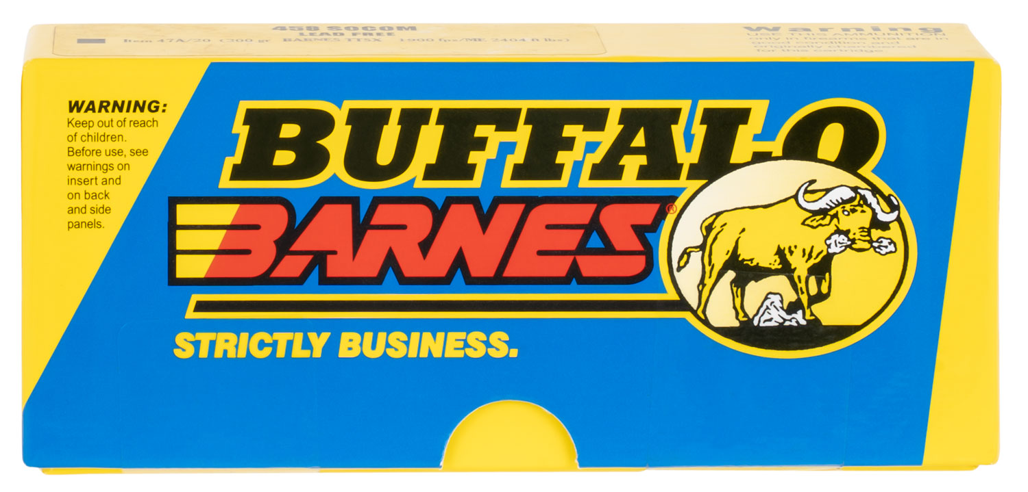 Buffalo Bore Ammunition 47A20 Hunting & Sniping Strictly Business 458SOCOM 300gr Barnes Tipped TSX Lead Free 20 Per Box/12 Case