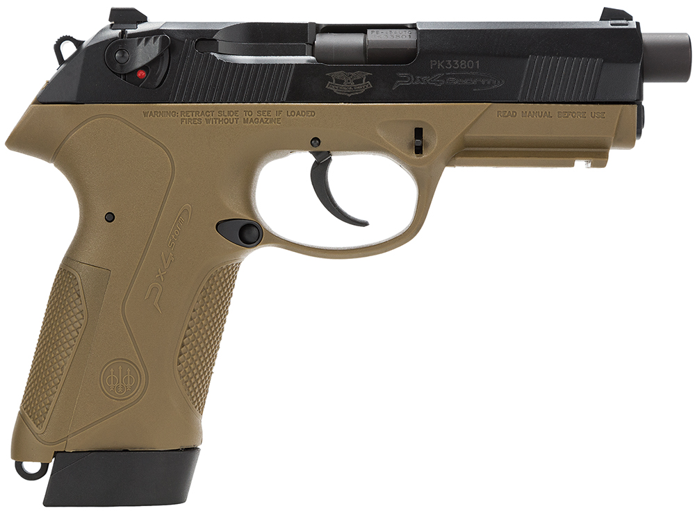 Beretta USA JXF5F45 Px4 Storm Special Duty Full Size Frame 45 ACP 10+1/9+1, 4.50" Black Barrel, Black Bruniton Serrated Steel Slide, FDE Polymer Frame w/Picatinny Rail & Interchangeable Backstrap Grip