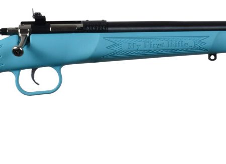 Crickett KSA2302 Youth  22 LR 1rd 16.12" Blued Barrel & Receiver, Fixed Front/Adjustable Rear Peep Sights, Blue Synthetic Stock w/11.5" LOP, Rebounding Firing Pin Safety