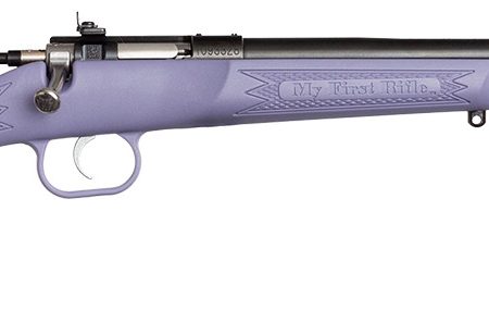 Crickett KSA2306 Youth  22 LR 1rd 16.12" Blued Barrel & Receiver, Fixed Front/Adjustable Rear Peep Sights, Purple Synthetic Stock w/11.5" LOP, Rebounding Firing Pin Safety