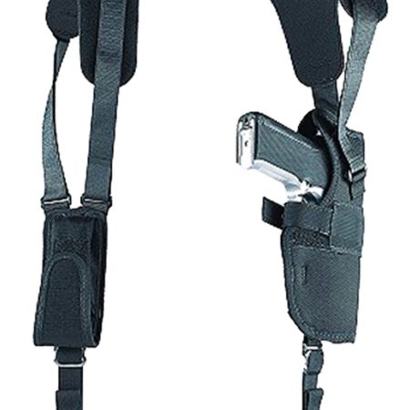Uncle Mike's 83021 Sidekick Vertical Shoulder Holster Shoulder Size 02 Black Cordura Harness Fits Med/Large DA Revolver Fits 3-4" Barrel Right Hand