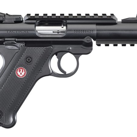 Ruger 40150 Mark IV Tactical 22 LR Caliber with 4.40" Threaded/Picatinny Rail Barrel, 10+1 Capacity, Overall Blued Metal Finish, Checkered Black Polymer Grip & Fixed Sights